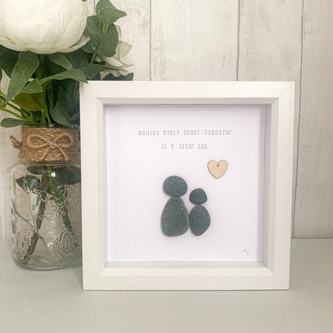 Dad and Daughter Pebble Art Frame | Father’s Day Gift