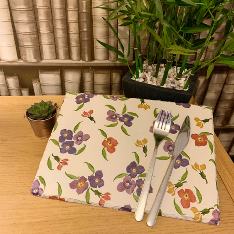 EB Wallflower Decoupaged Slate Place Mats (Set of 2)