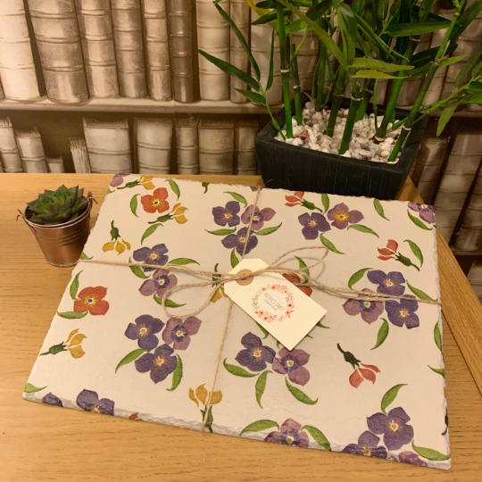 EB Wallflower Decoupaged Slate Place Mats (Set of 2)