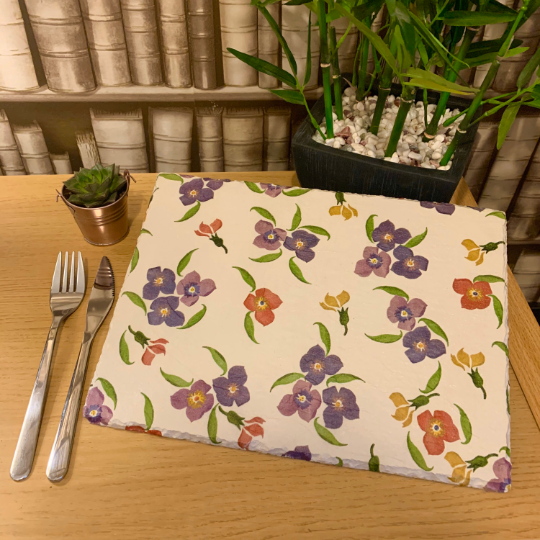 EB Wallflower Decoupaged Slate Place Mats (Set of 2)