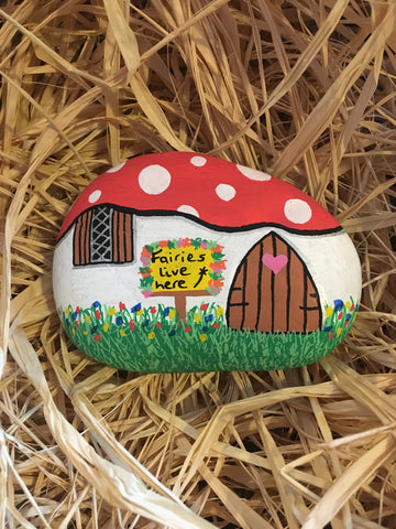 Hand Painted Fairy House Stone