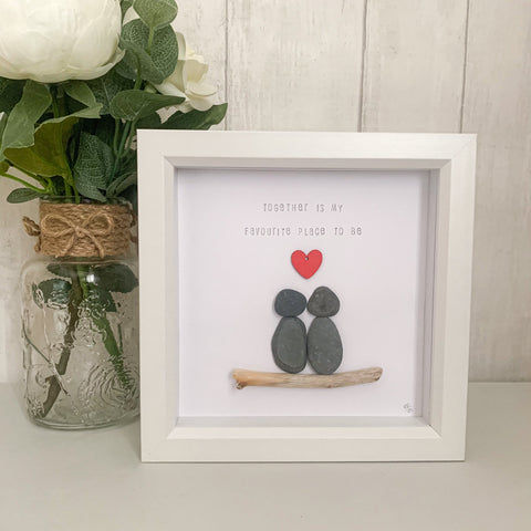 Together Is My Favourite Place To Be Pebble Art Box Frame | Valentines Day Gift