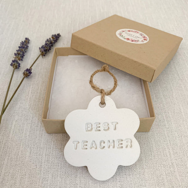 Best Teacher Gift | Hanging Decoration | Clay Keepsake
