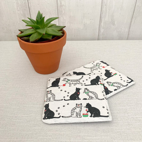 Cats and Kittens Decoupaged Slate Coasters (Set of 2, Set of 4)