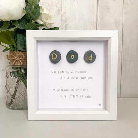 Dad Your Name Is So Precious Pebble Art Frame | Father’s Day Gift
