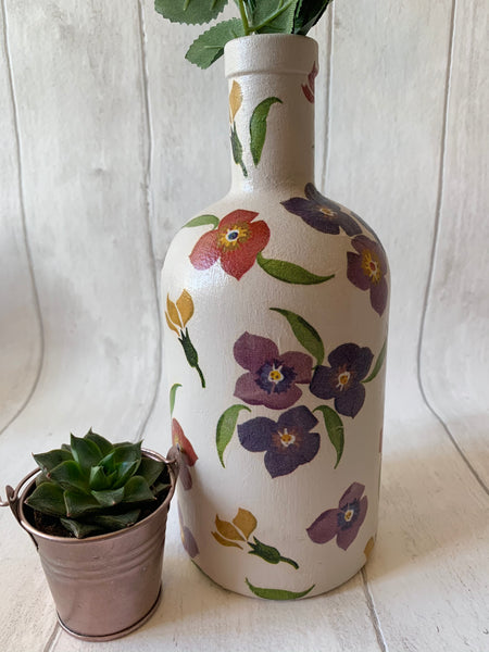 EB Wallflower Decoupaged Bottle Vase