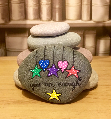 Hand Painted 'You Are Enough' Stone