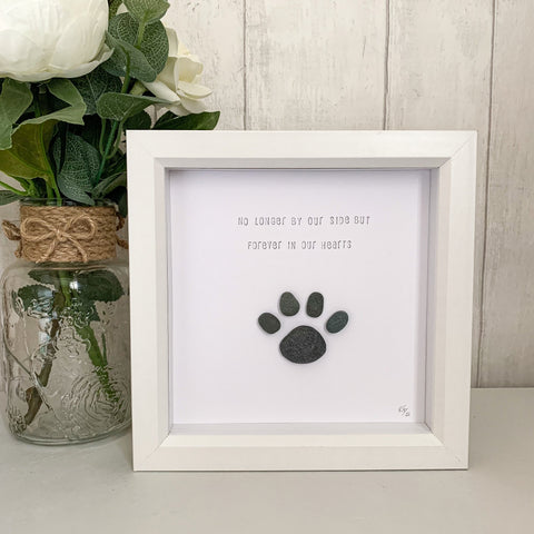 No Longer By Our Side (Pet Memorial) Pebble Art Box Frame