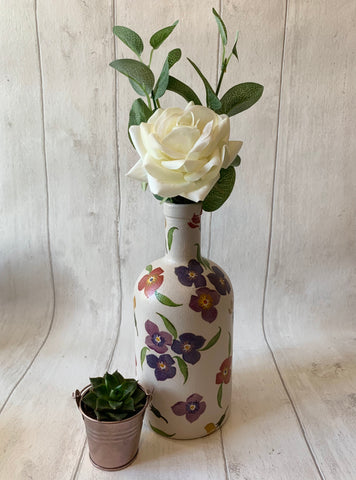 EB Wallflower Decoupaged Bottle Vase