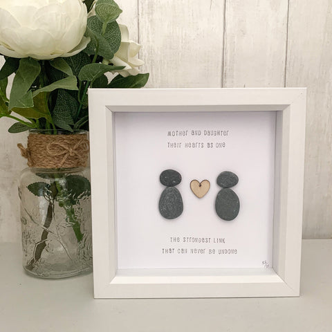 Mother And Daughter Pebble Art Box Frame | Mothers Day Gift