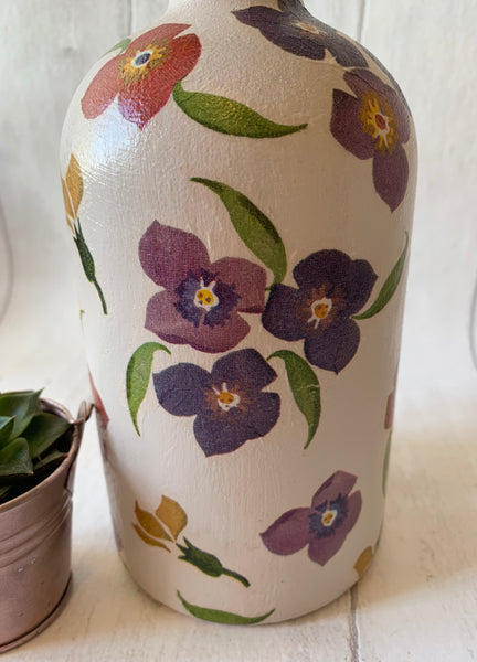EB Wallflower Decoupaged Bottle Vase